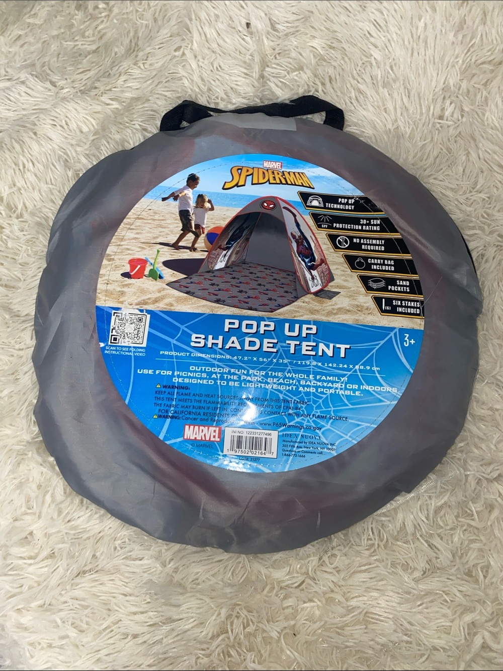 Spiderman Pop-Up Shade Tent in Gray and Red